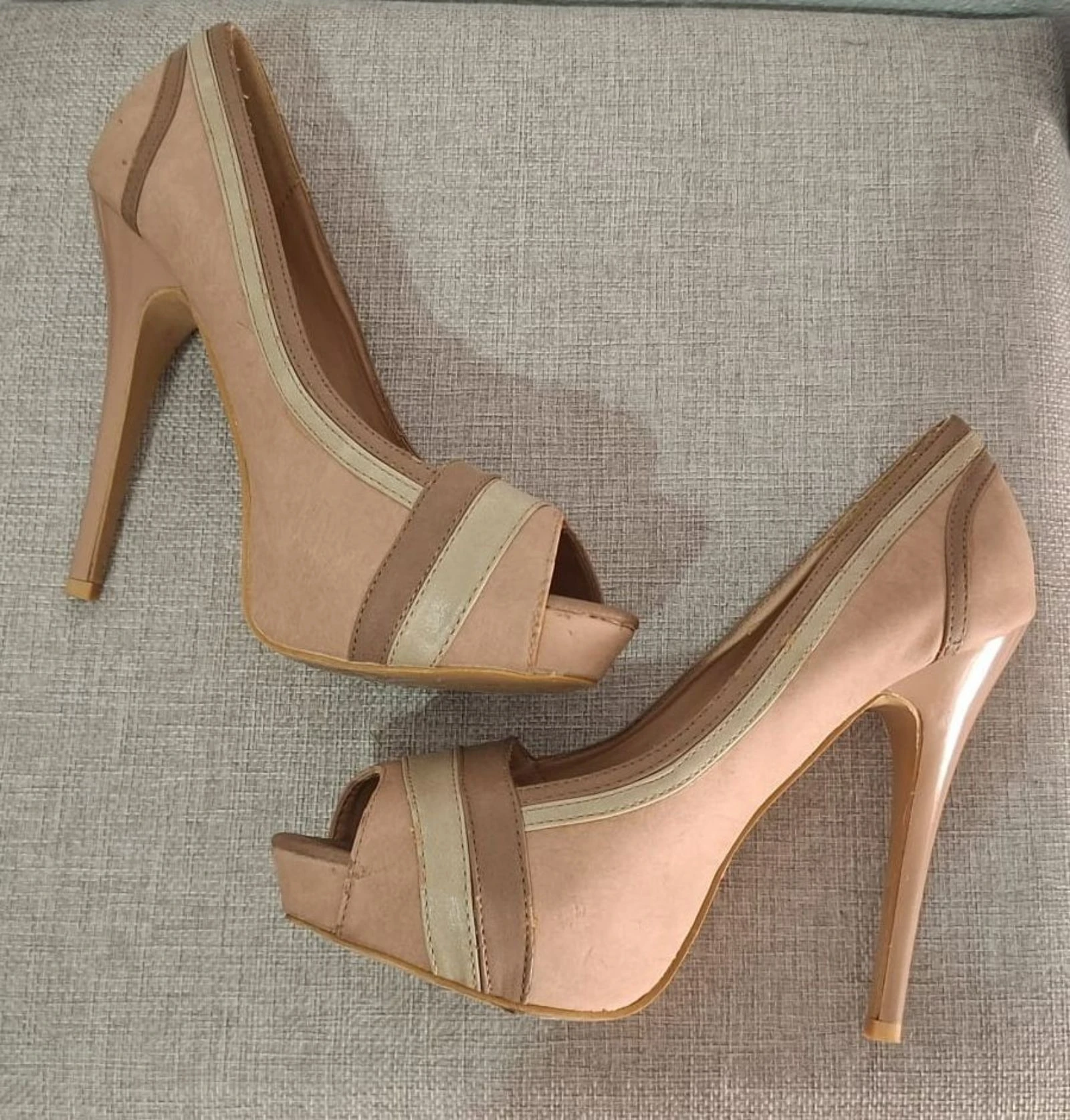 Beige/Nude Peep Toe Heels limit edition Y2K – photo 4